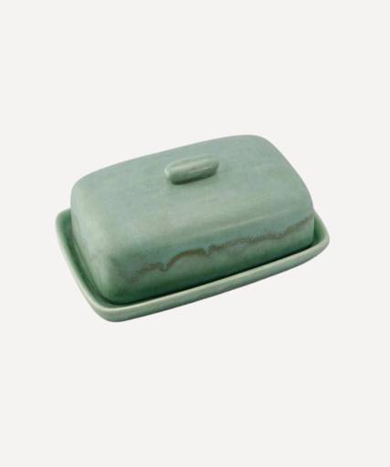 Butter Dish with Lid Cornish Copper Glaze - Glassette