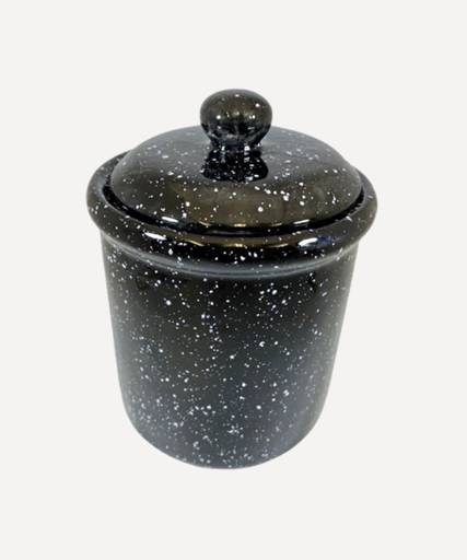 Speckled Black Canister/ Jar Glassette