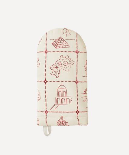 Redwork Single Oven Mitt in Red - Glassette