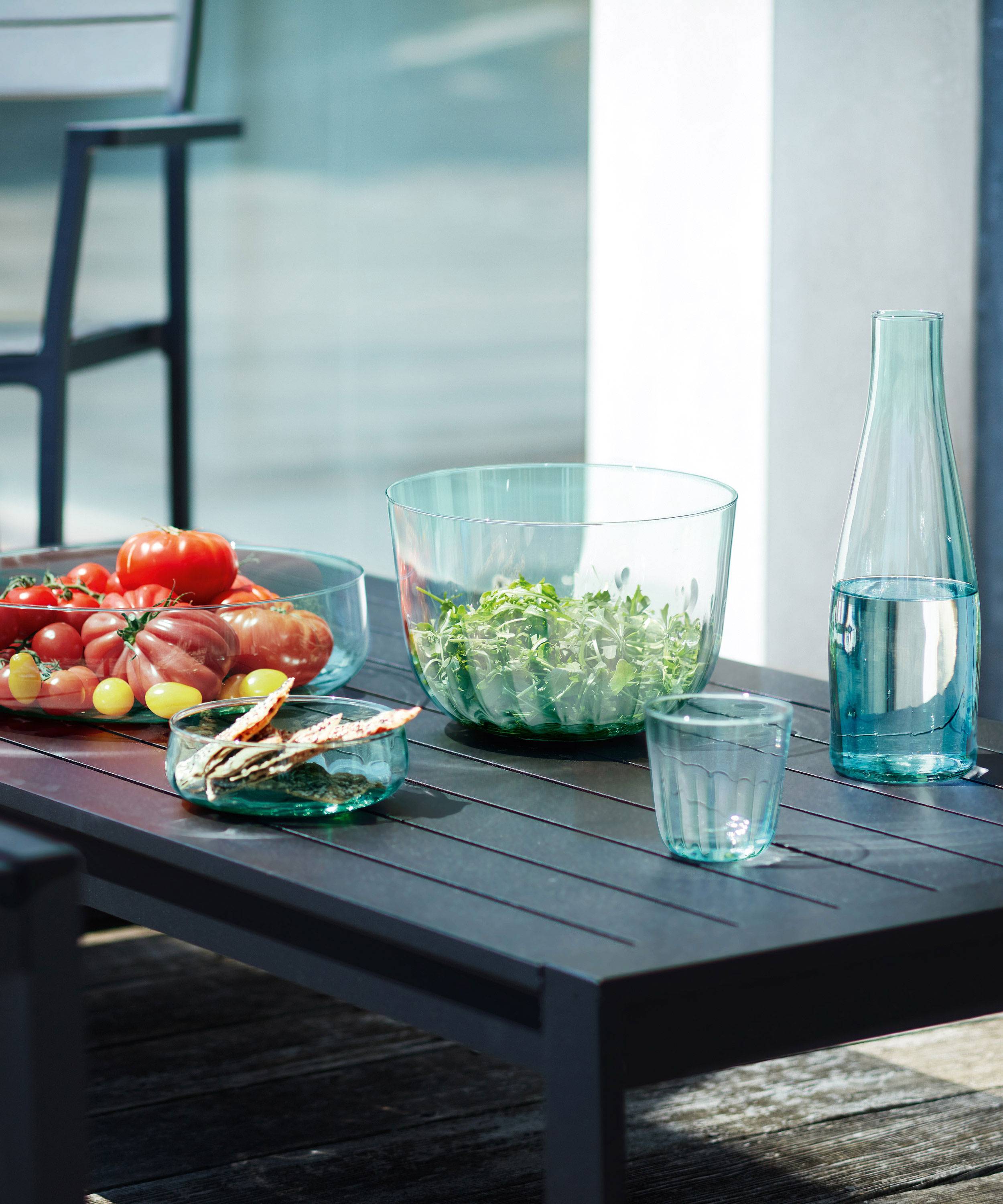 Mia Low Bowl Ø31cm Recycled/Part Optic Glassette