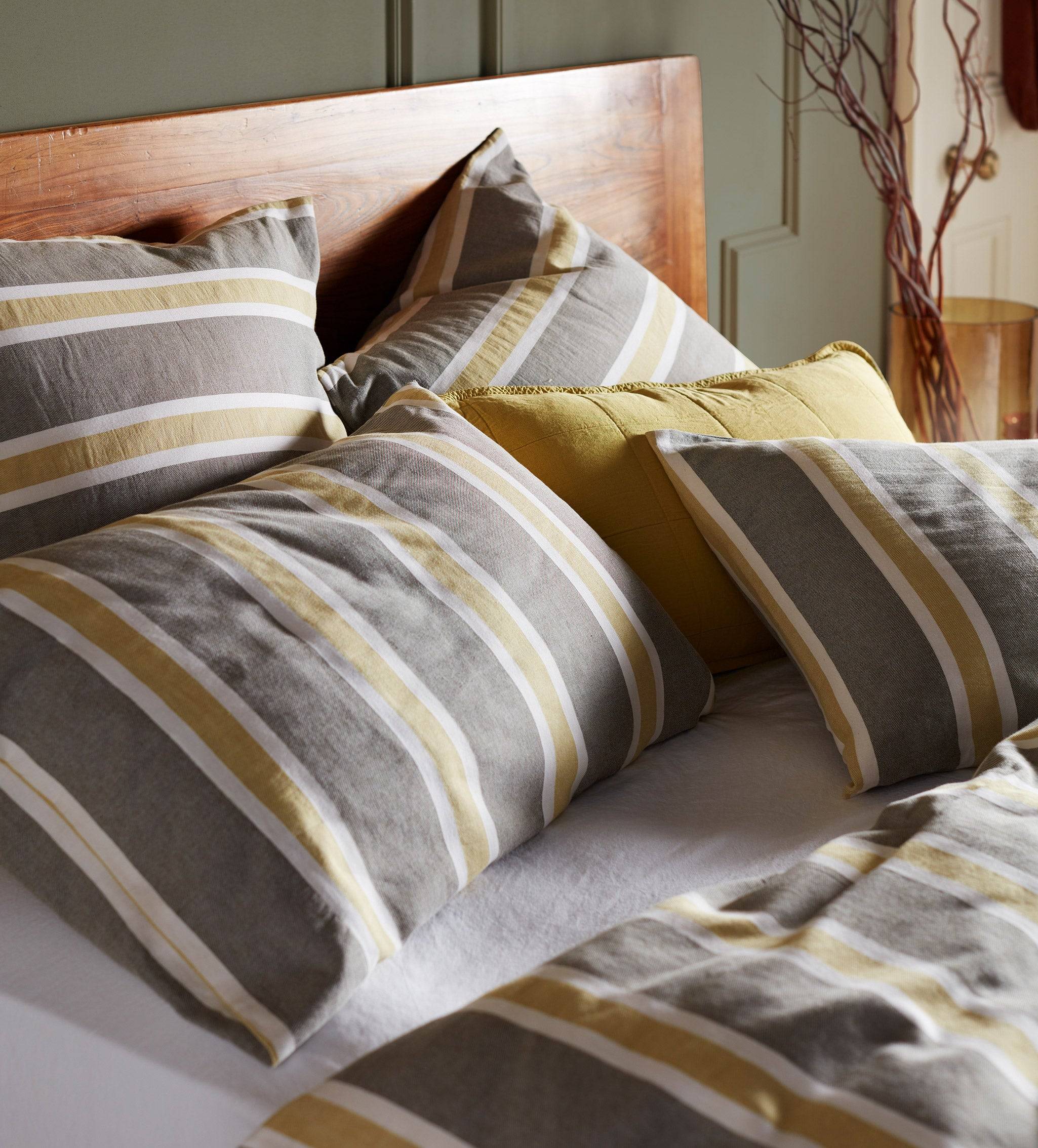 Sadie Stripe 100% Organic Cotton Duvet Cover Glassette