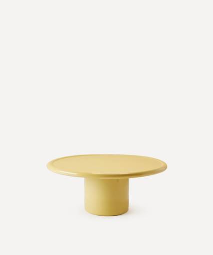 Mag Round Coffee Table Yellow 60cm - Glassette