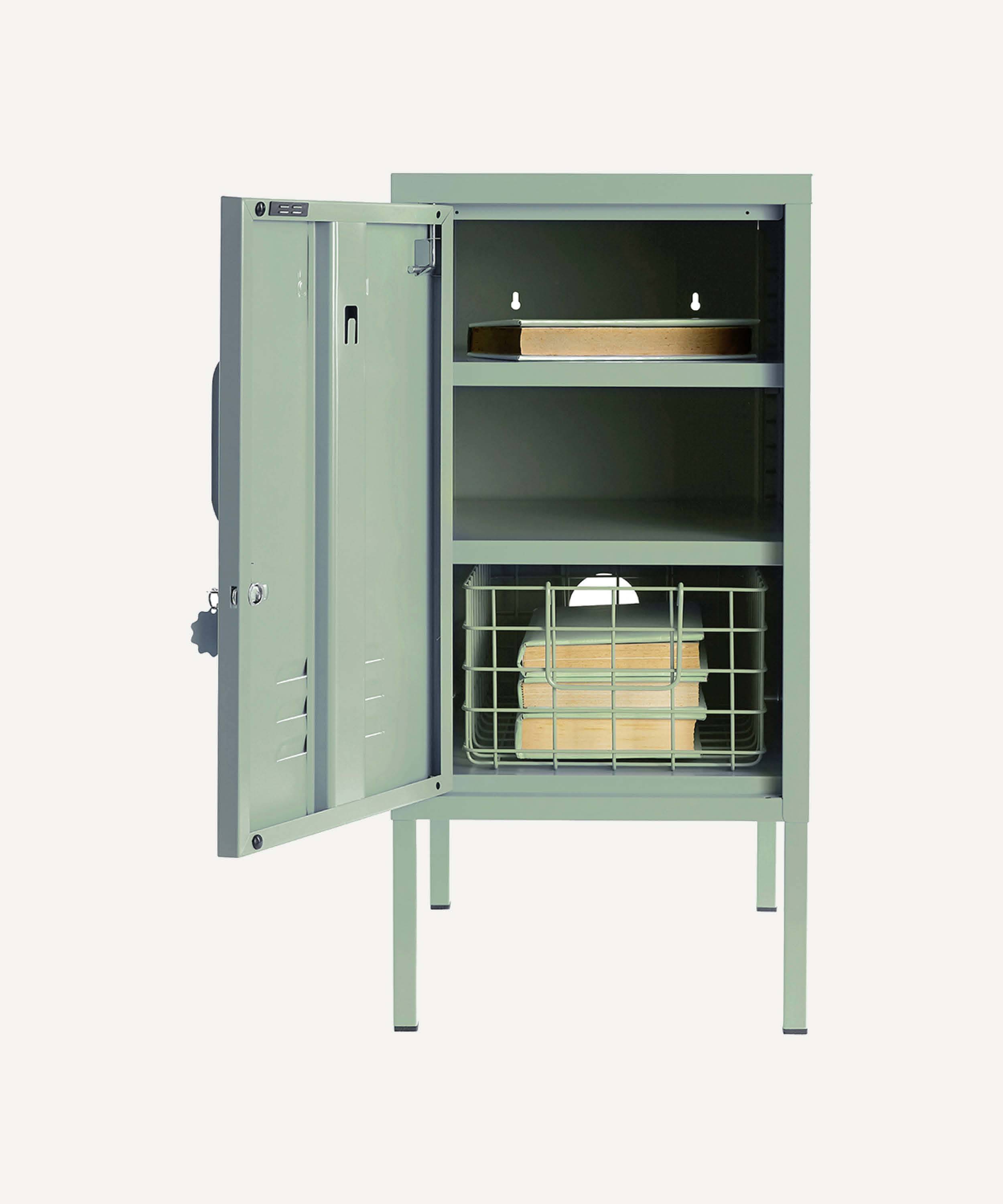 The Shorty Locker in Sage to the Left - Glassette
