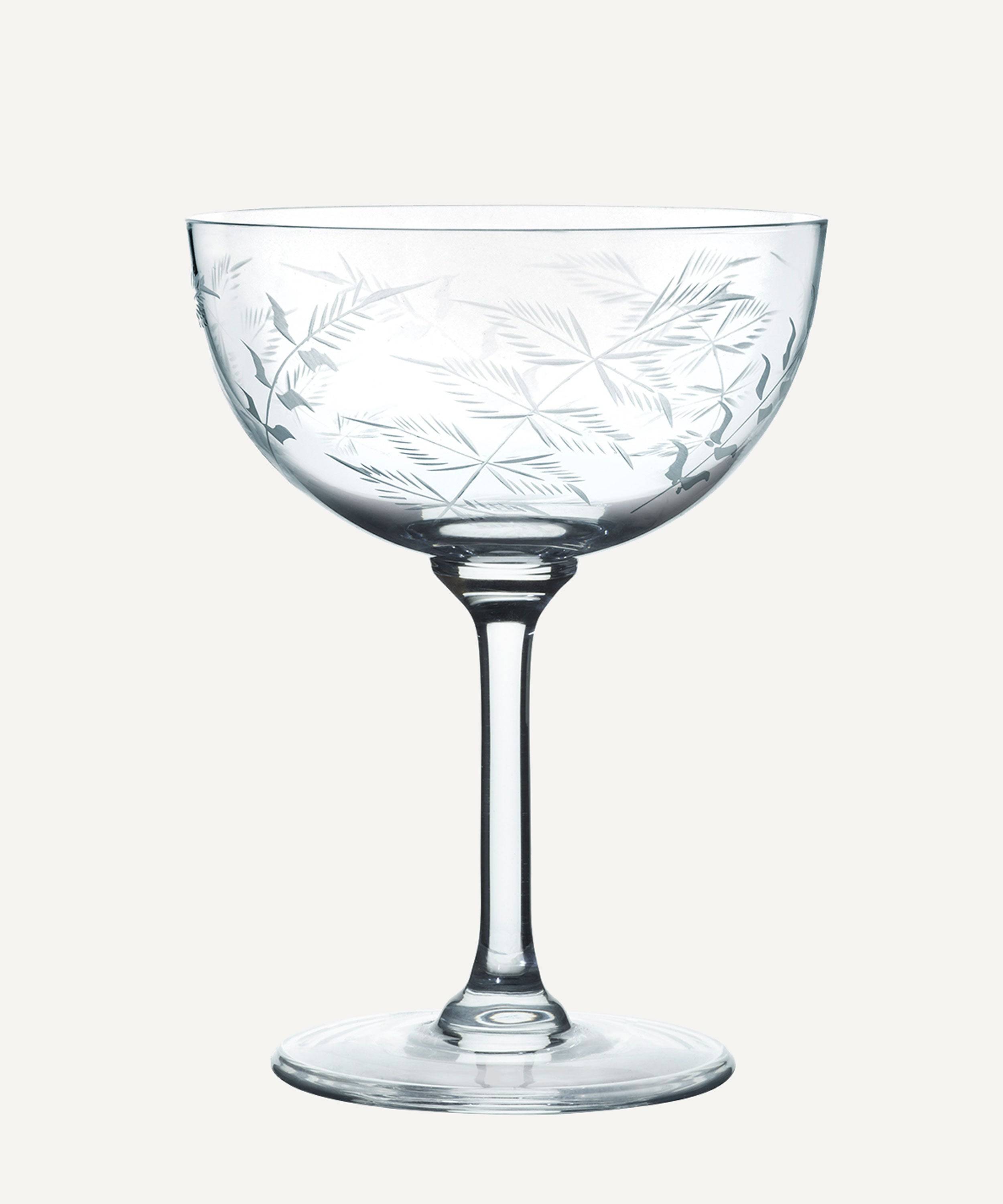 A Set Of Four Rose Crystal Cocktail Glasses With Lens Design, The Vintage  List